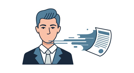 Businessman Silenced by a Contract or Gag Order Illustration.