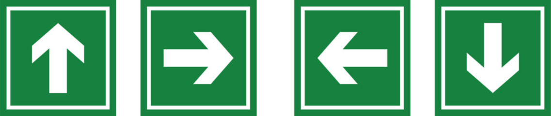 Exit Sign Vector Set. Stock Illustration. Isolated A simple modern green exit sign exit direction with arrow rounded rectangle tool in green exit sign collection illustration Vector art of green