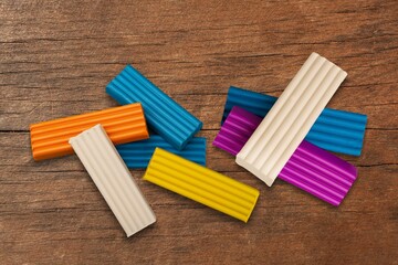 Different colored plasticine Educational games for children.