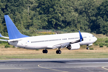 airplane landing at the airport