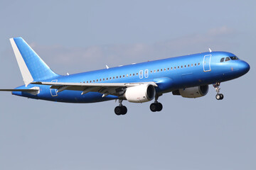 airplane in landing approach
