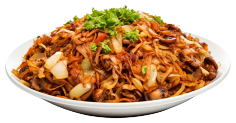 PNG Spaghetti noodle pasta plate.