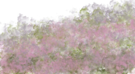 Abstract blurry pink and green floral pattern with dark background