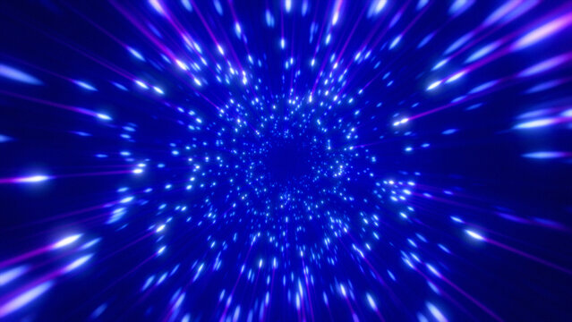 Blue rays of light grunge abstract geometric background with glowing shining particles.