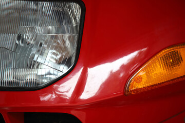 headlight of a classic motorcycle
