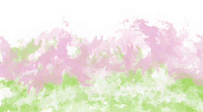 Abstract impressionistic brushstrokes of pink and green on black