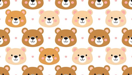 Cute bear faces repeating pattern