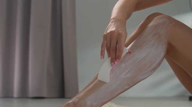 Home Beauty Routine with Hair Removal Cream Application