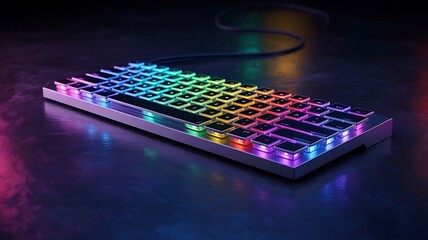 Illuminated keyboard with rainbow lighting computer