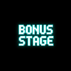 Retro gaming bonus stage glowing text art
