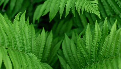 Close-up of lush fern fronds