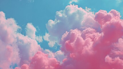 Beautiful Pink and Blue Clouds Against Bright Sky Background
