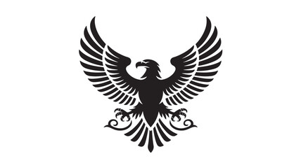 Obraz premium Majestic eagle vector illustration stylized bird of prey with open wings heraldic symbol for branding and design