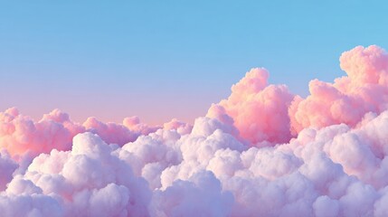 Soft Colorful Clouds Against a Clear Blue Sky at Sunset