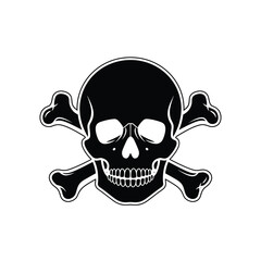 Classic black skull and crossbones symbol