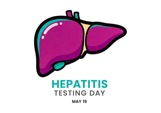 Hepatitis testing day illustration isolated on transparent background