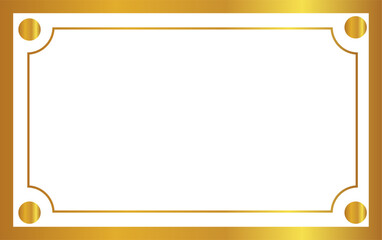 Elegant golden border with ornate corners on white background
