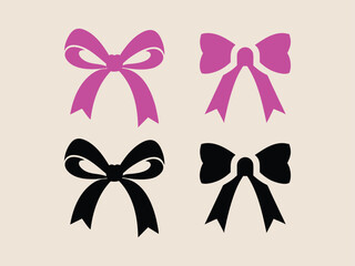 Gift wrap ribbon vector silhouette