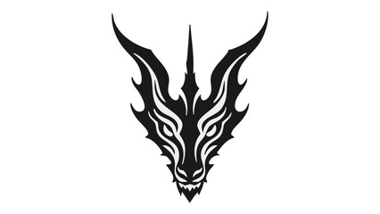 beautiful shape of a dragon head with stylish lines, tattoo with dragon scary creature shape vector illustration