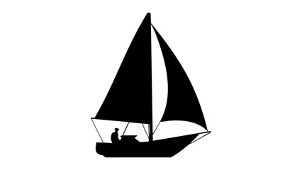 sailing ship shape with person on it vector illustration, simple sailing ship shape vector illustration