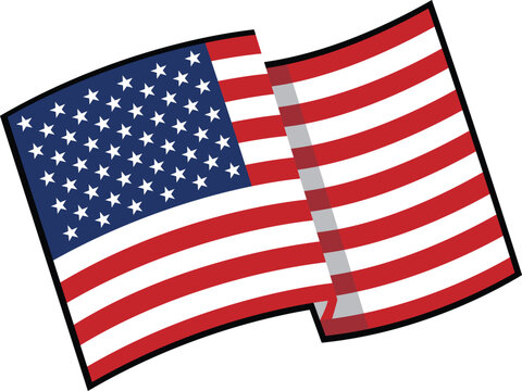 Waving American Flag Vector Illustration Veterans Day