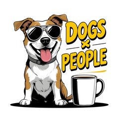 Cute Dog Illustration with Bold Dogs > People Text (Transparent Background)