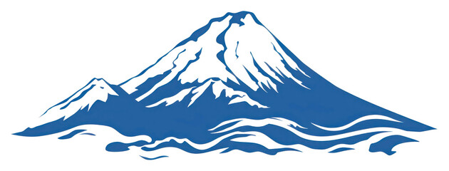 PNG Blue fuji mountain volcano nature stratovolcano.