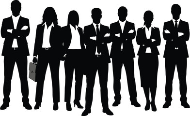 Diverse Business Professionals Silhouette