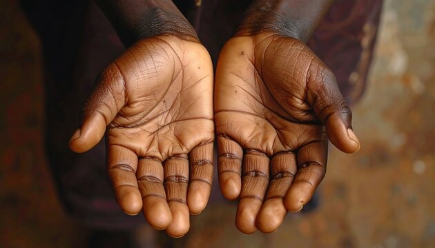 Open hands reaching upwards