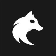 Dog, fox, Jackal, wolf logo vector on black background, great for outdoor adventure graphics and wildlife logos.