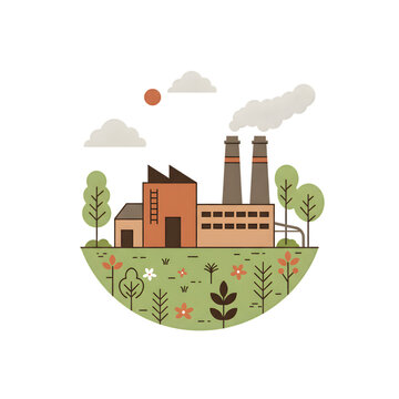 Round cector industrial factory isolated