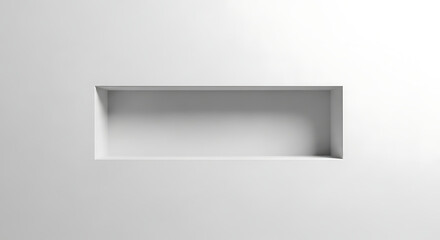 A minimalist view of a rectangular niche in a white wall creating a sense of depth and simplicity ai generated