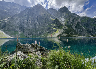 mountain landscape with lake, High Tatras , Czarny staw, Europe mountains