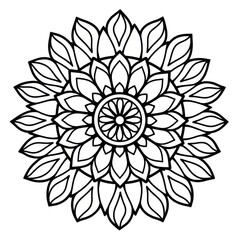 Intricate Floral Mandala Design for Coloring and Art Projects