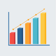 Financial Bar Graph Chart with Upward Trend