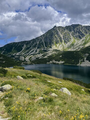 mountain landscape with lake, High Tatras , Europe mountains