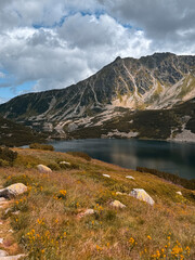mountain landscape with lake, High Tatras , Europe mountains