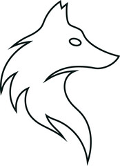 Wolf, dog, fox, jackal outline vector logo design, suitable for modern branding, outdoor lifestyle, and tattoo art.