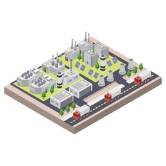 Industry use solar cell isometric