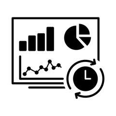 Real-Time Data Icon, Live data flow, Instant data updates, Data monitoring, Real-time analytics, and Data processing. Vector illustration.
