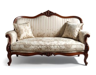 Ornate antique style loveseat