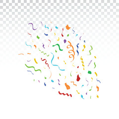Colorful Confetti Explosion Transparent Background for Celebration and Party Design
