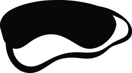 Curved Sleep Mask Vector Silhouette - Contoured Eye Mask Icon, Sleep Mask Vector Outline - Curved Design Silhouette Illustration.
