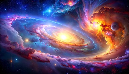 Obraz premium Colorful swirling galaxy