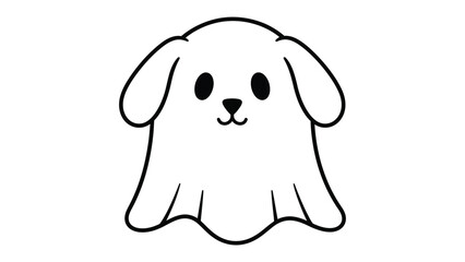 Ghost-Dog Cartoon: A charming ghost-dog illustration brings a friendly twist, perfect for playful designs and creative projects.