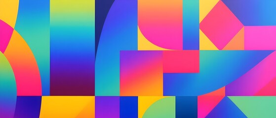 Obraz premium Vibrant Colorful Gradient Geometric Mosaic Background