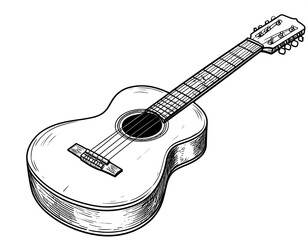 Hand-drawn acoustic guitar