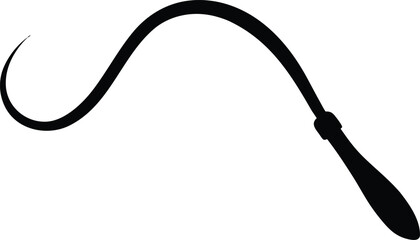 Whip Silhouette Vector, Black Whip Vector Icon, Whip Outline Vector Art
