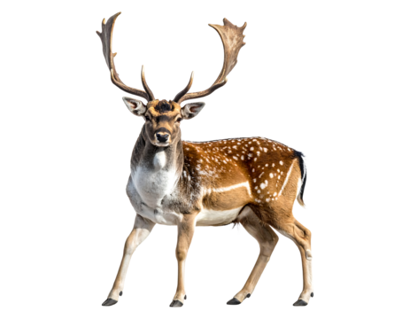 Majestic fallow deer buck with antlers standing proudly