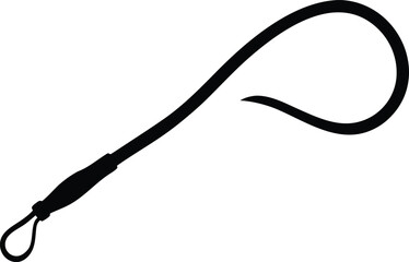 Whip Silhouette Vector, Black Whip Vector Icon, Whip Outline Vector Art